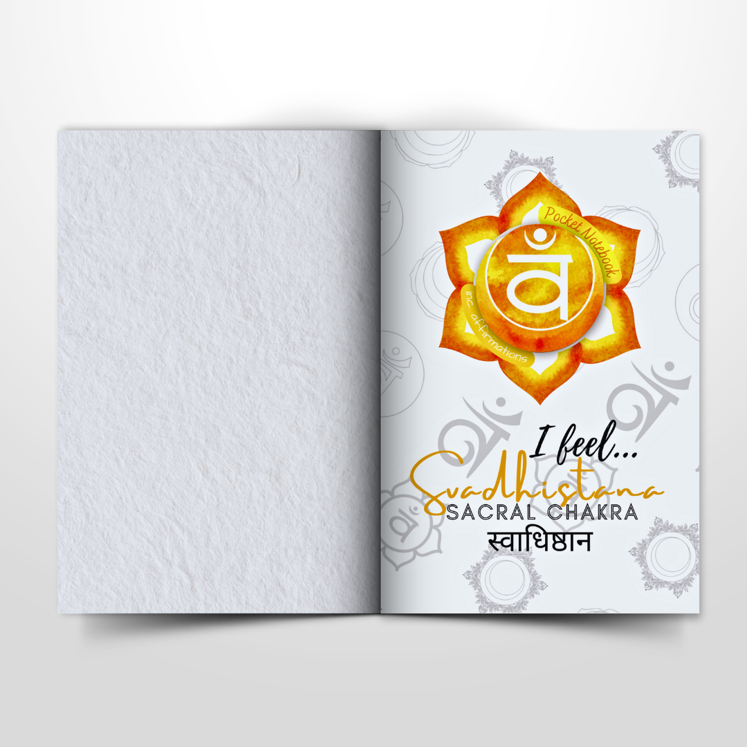 Sacral Chakra Pocket Notebook | Inc. Affirmations: The Pocket Journaling Guide to Clearing, Opening, and Balancing Svadhisthana - The Second Chakra | Black A6 | 107 Lined Pages