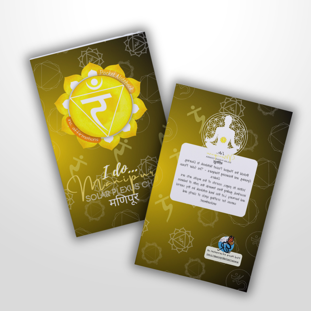 Solar Plexus Chakra Pocket Notebook | Inc. Affirmations: The Pocket Journaling Guide to Clearing, Opening, and Balancing Manipura - The Third Chakra | Black A6 | 107 Lined Pages