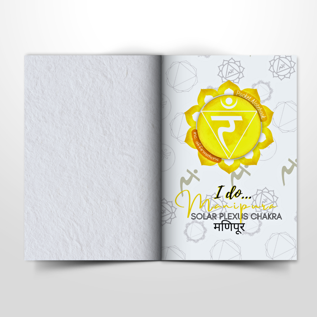 Solar Plexus Chakra Pocket Notebook | Inc. Affirmations: The Pocket Journaling Guide to Clearing, Opening, and Balancing Manipura - The Third Chakra | Black A6 | 107 Lined Pages