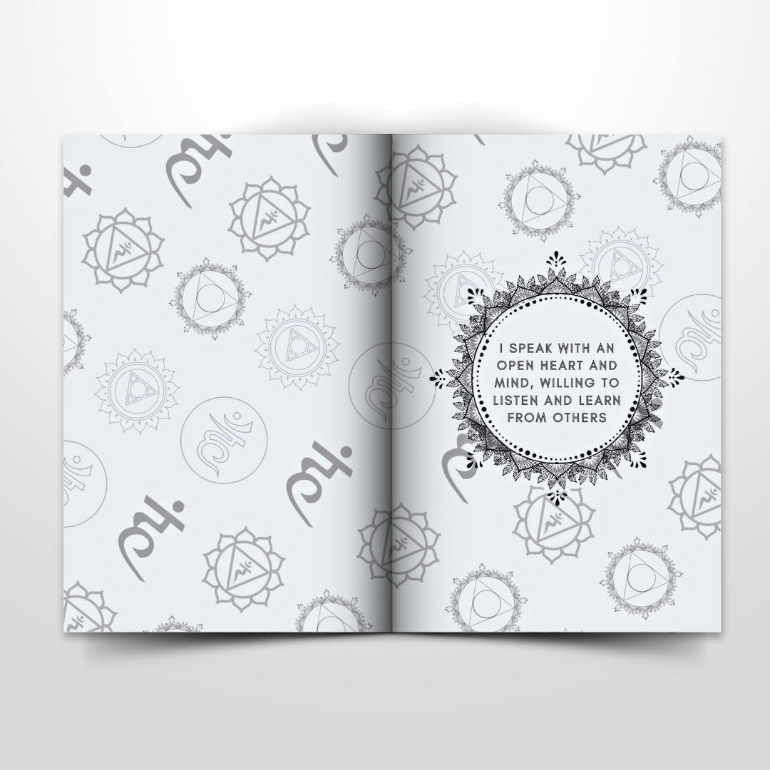 Throat Chakra Pocket Notebook | Inc. Affirmations: The Pocket Journaling Guide to Clearing, Opening, and Balancing Vishuddha - The Fifth Chakra | Black A6 | 107 Lined Pages