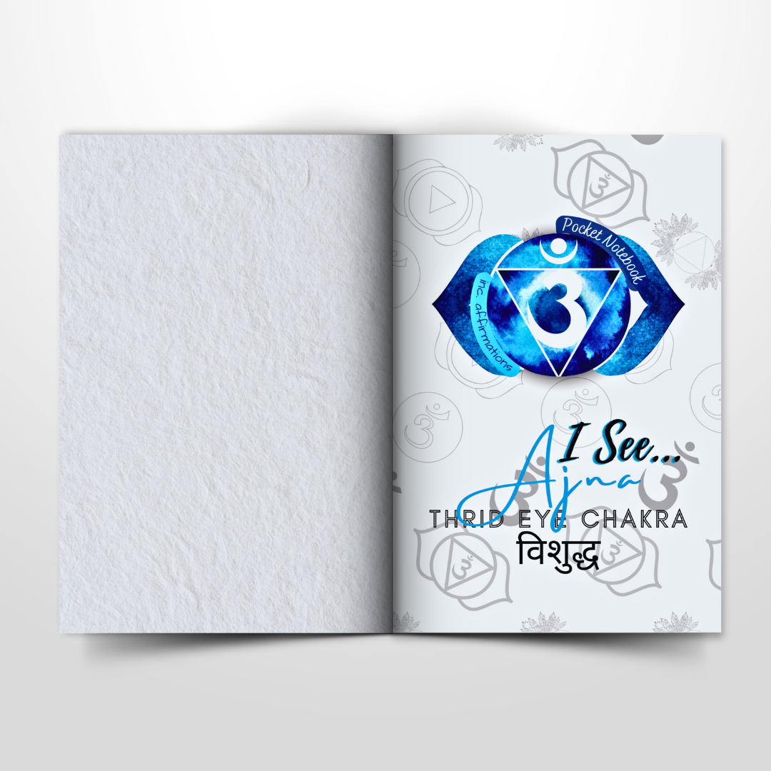 Third Eye Chakra Pocket Notebook | Inc. Affirmations: The Pocket Journaling Guide to Clearing, Opening, and Balancing Ajna - The Sixth Chakra | Black A6 | 107 Lined Pages