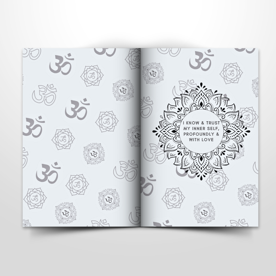 Crown Chakra Pocket Notebook | Inc. Affirmations: The Pocket Journaling Guide to Clearing, Opening, and Balancing Sahasrara - The Seventh Chakra | Black A6 | 107 Lined Pages