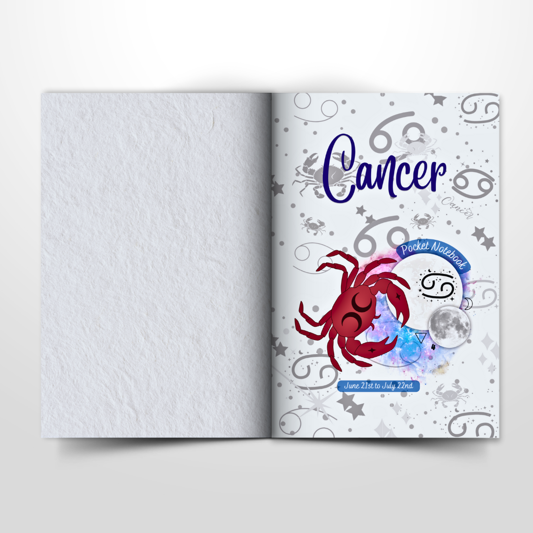 Cancer Pocket Notebook: The Fourth Sign of the Zodiac | June 21st to July 22nd | Lined Pages