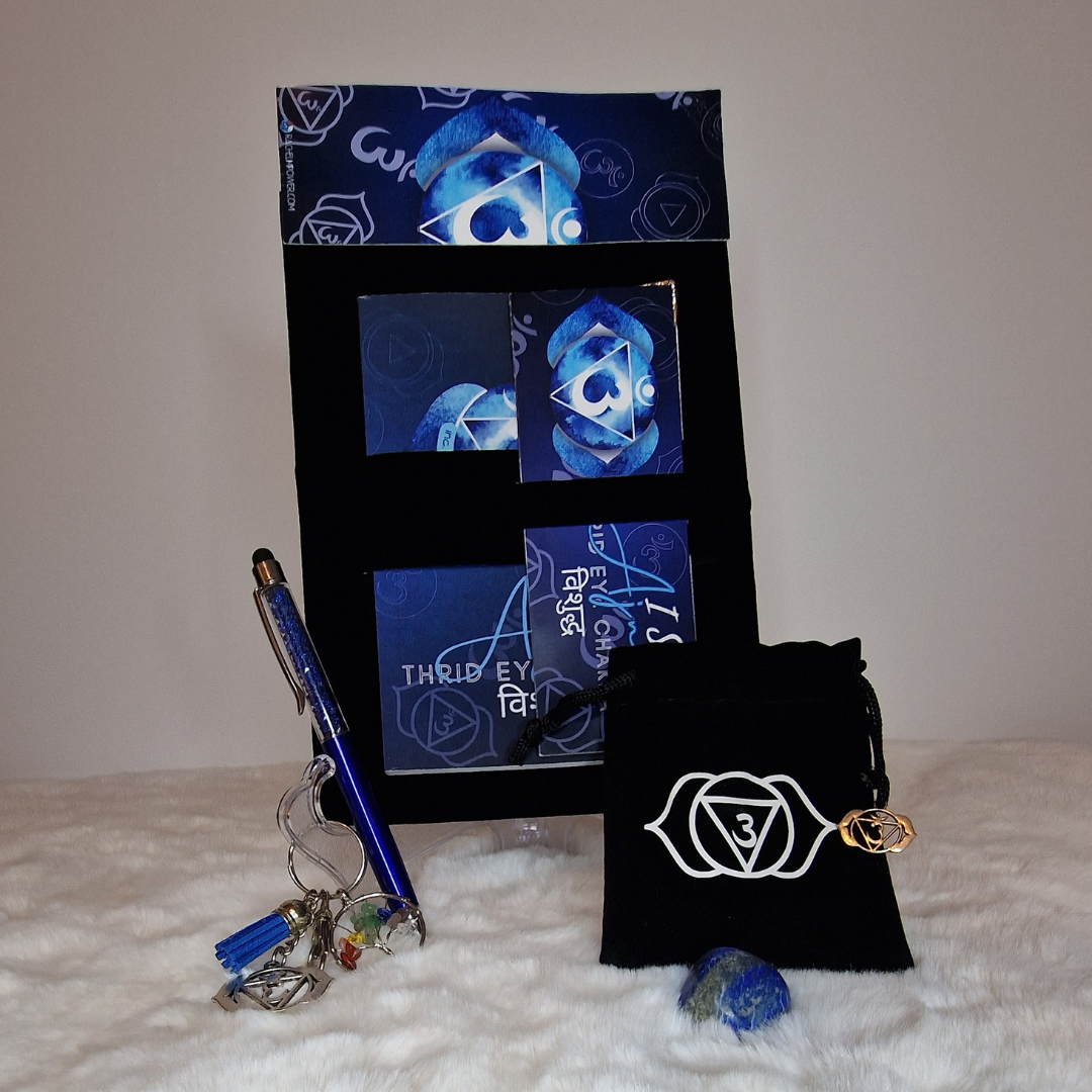 Third Eye Chakra Healing Gift Set | with Lapis Lazuli Crystals | Ajna Intuition Kit