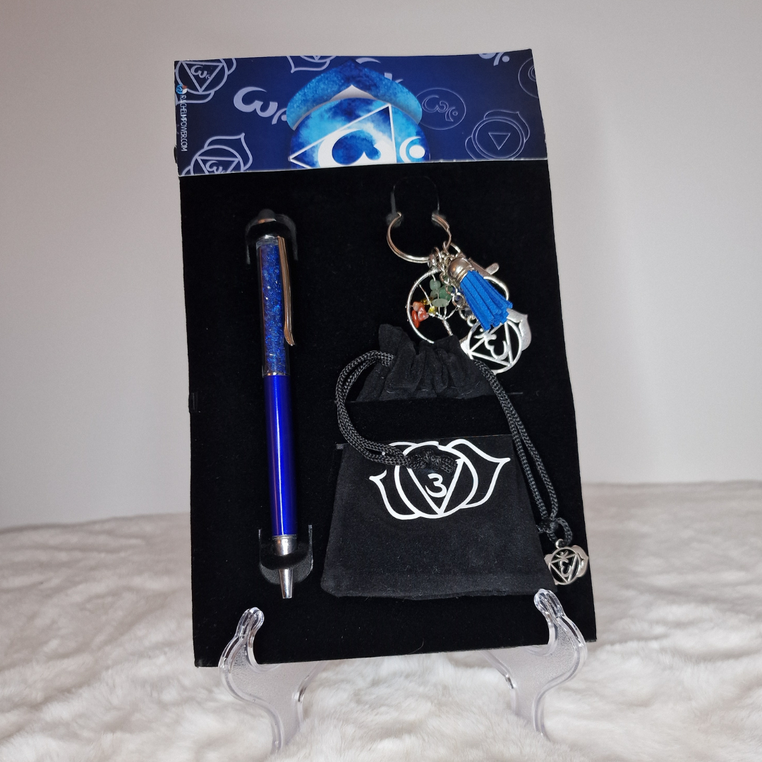 Third Eye Chakra Healing Gift Set | with Lapis Lazuli Crystals | Ajna Intuition Kit