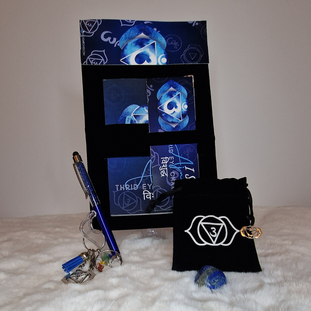 Third Eye Chakra Healing Gift Set | with Lapis Lazuli Crystals | Ajna Intuition Kit